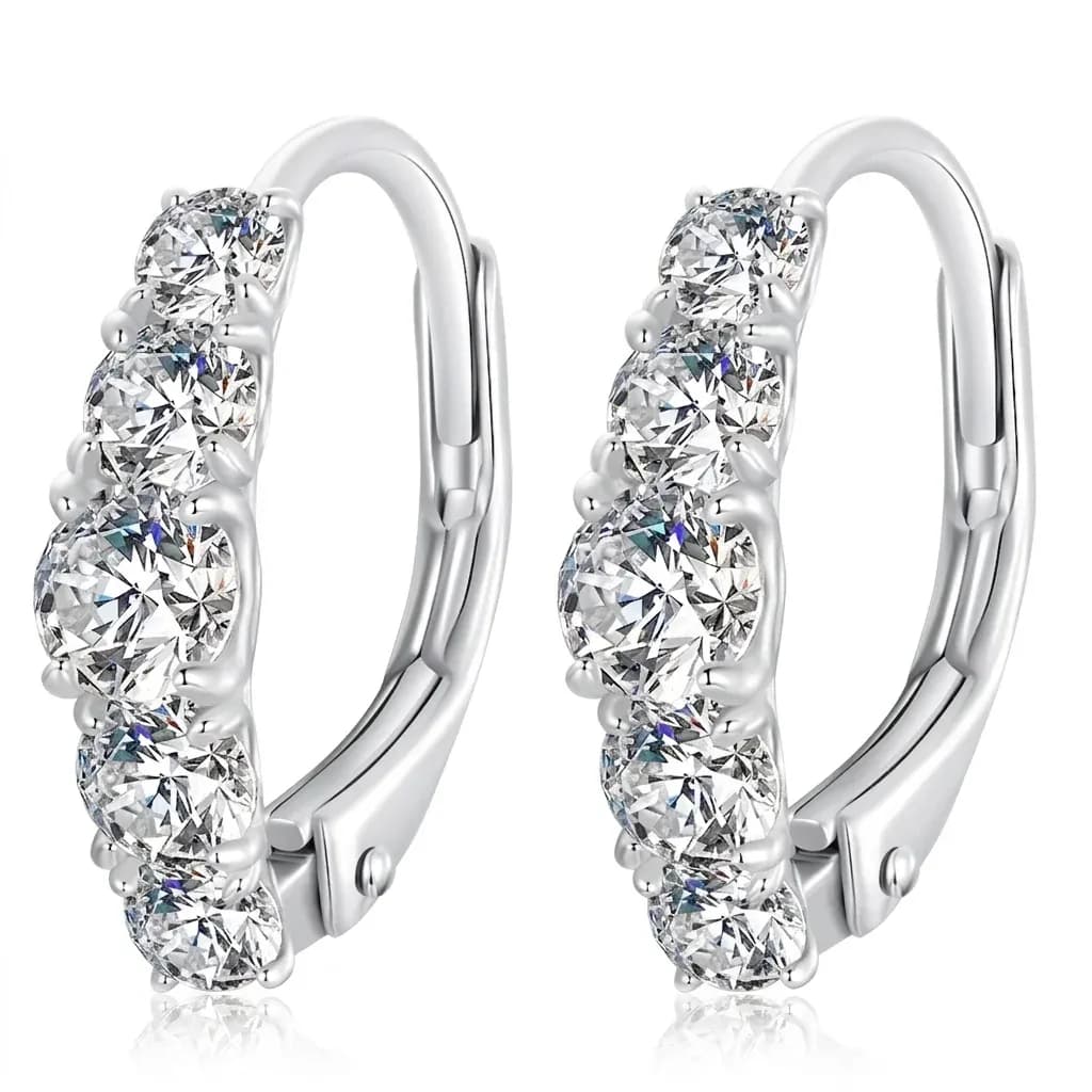 Créoles en U Moissanite Bamoer à taille dégradée