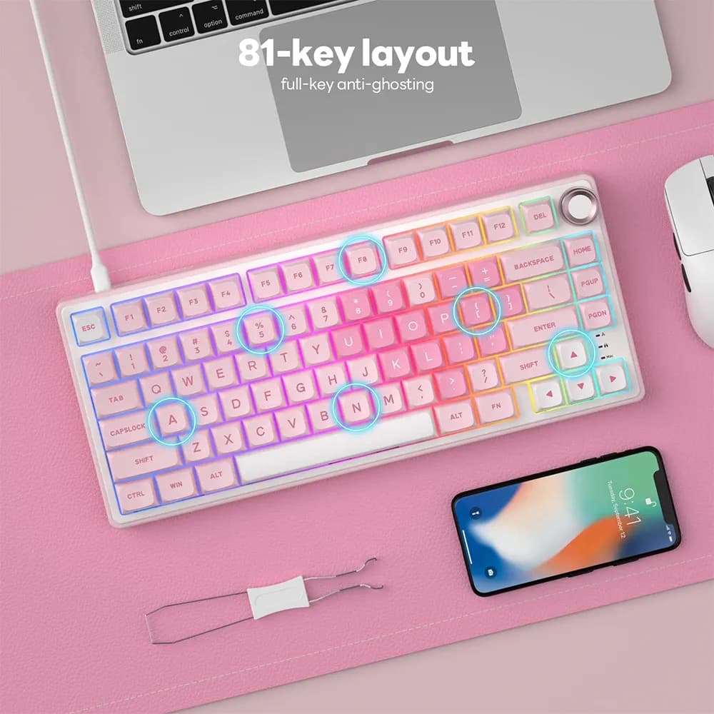 Royal Kludge R75 : clavier mécanique 75 % filaire RGB hot-swap en PBT