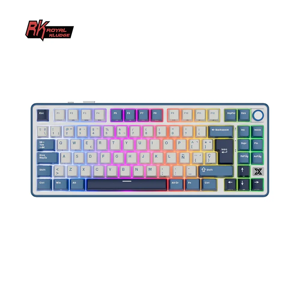Royal Kludge X87 sans fil espagnol RGB hot-swap